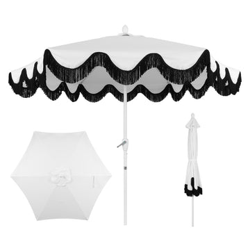 Collins 9 ft. Classic Cottage Tassel Market Patio Umbrella
